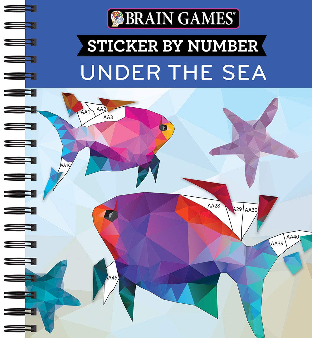 Brain Games - Sticker by Number: Under the Sea - 2 Books in