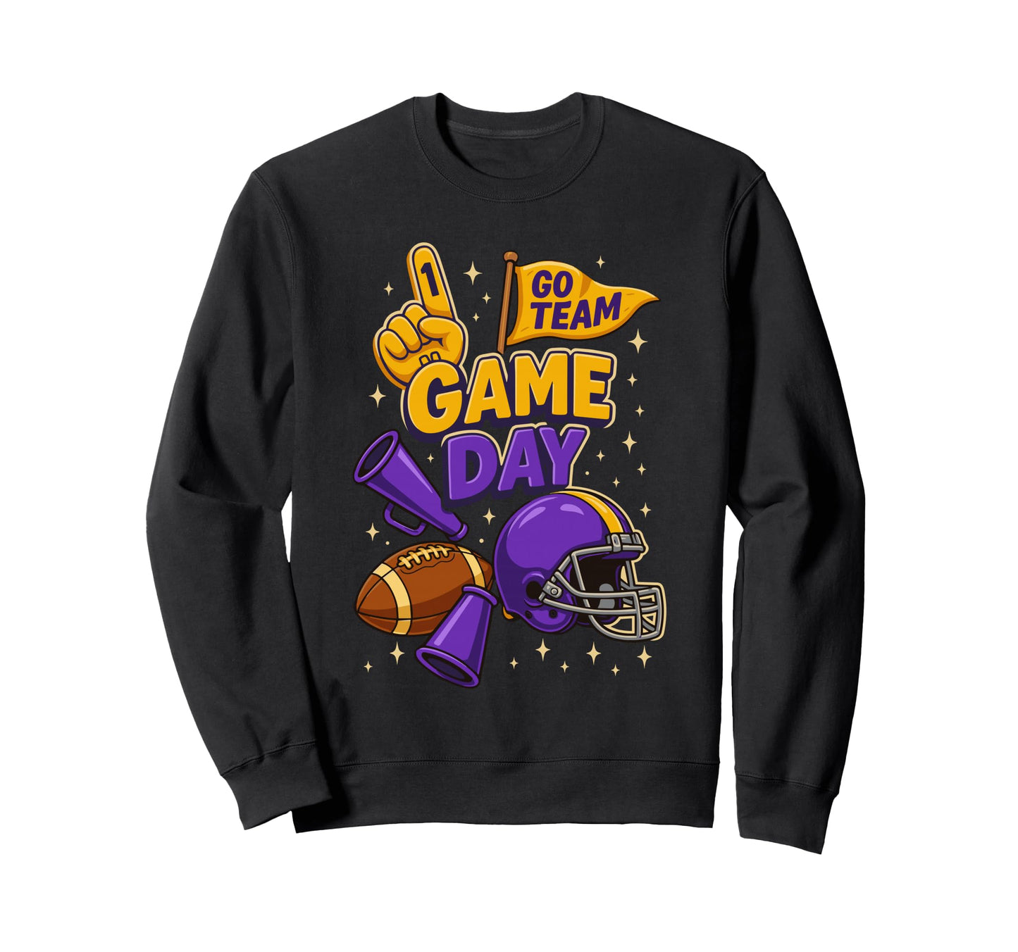Purple And Gold Game Day Outfits Sweatshirt - Novelty Apparel Men Women