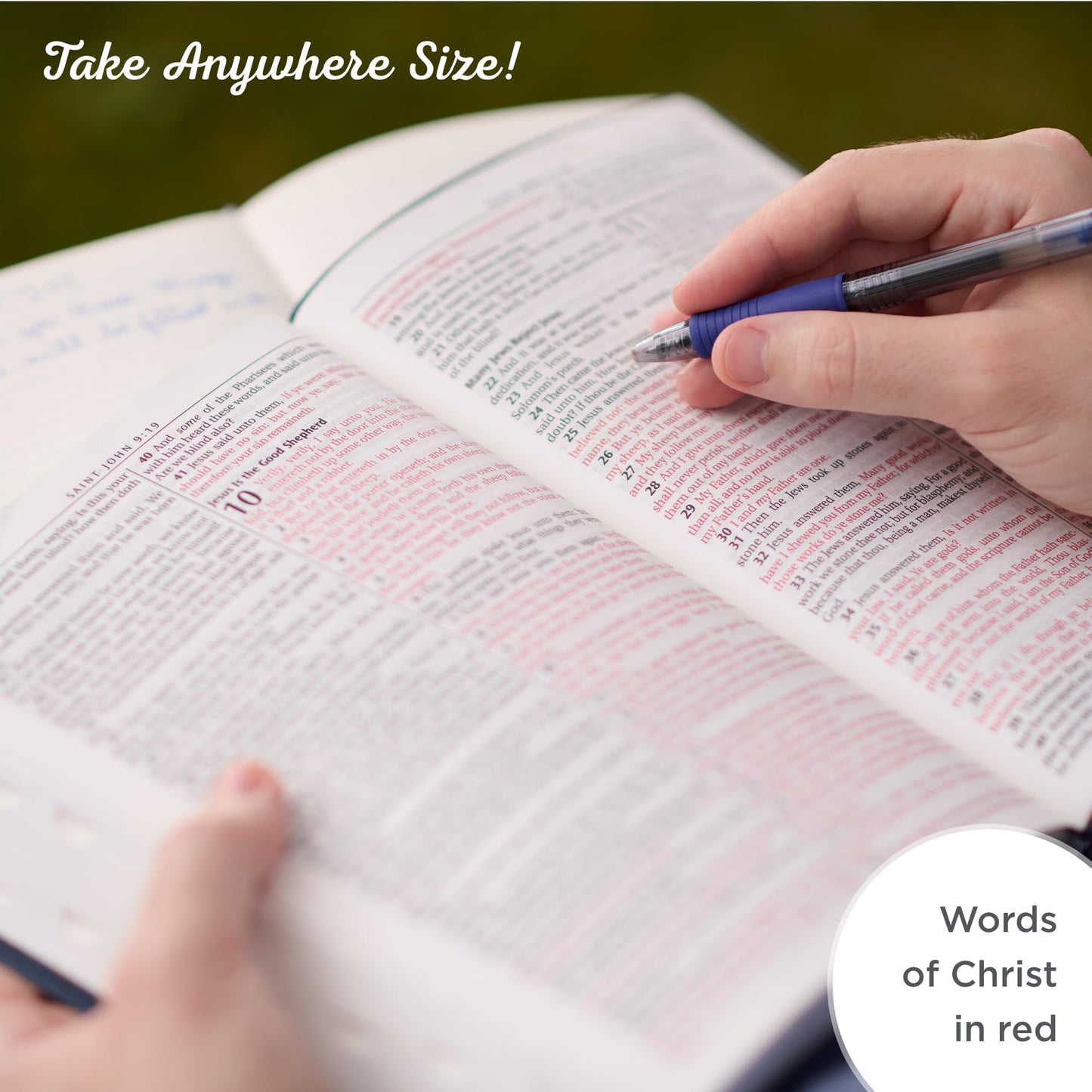 KJV Holy Bible, Thinline Large Print Faux Leather Red Letter