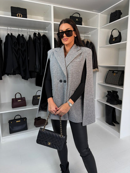 Women’s Solid Color Shawl Coat – Loose Wrap Outerwear