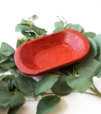 Rustic Hand-Carved Wooden Dough Bowl – Decorative Farmhouse Centerpiece