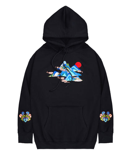 KH9232 Mountains Embroidery Hoodie