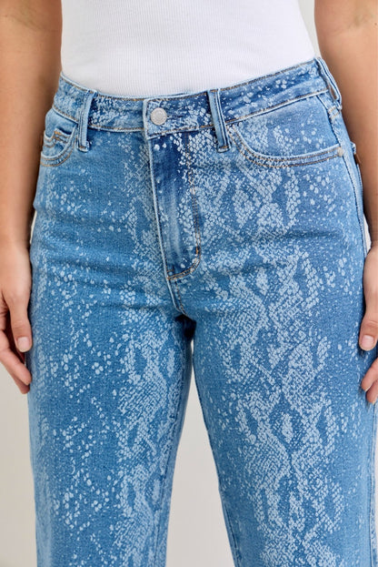 Judy Blue High Rise Ankle Wide Leg Jeans