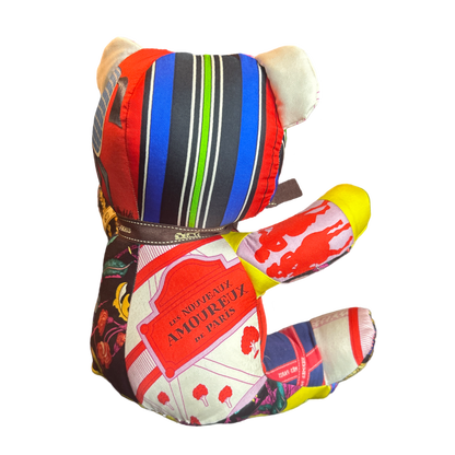 Vintage Silk Scarf Tender Teddy Bear