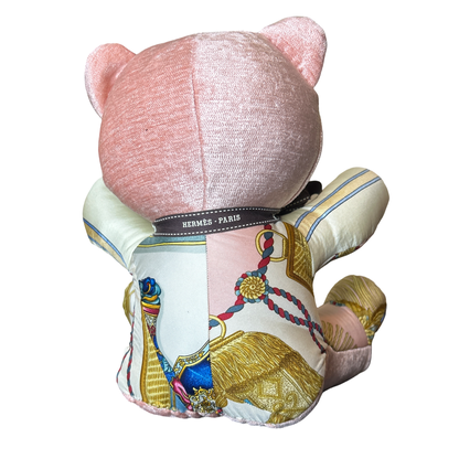 Poste et Cavalerie Vintage Silk Scarf Tender Teddy Bear
