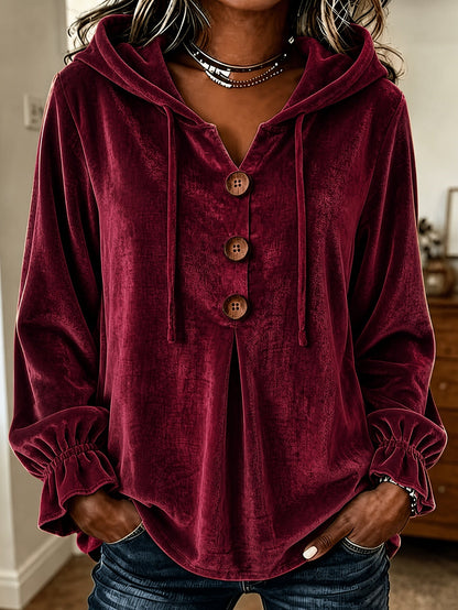 Velvet Long Sleeve Blouse | 8 Colors | S–5XL