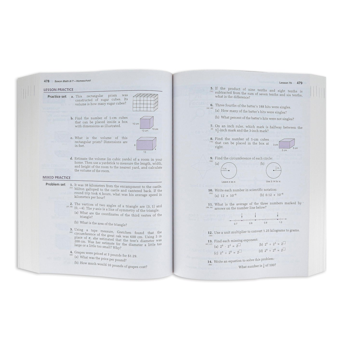 Saxon Math 8/7: Homeschool Student Text by Hake, Stephen