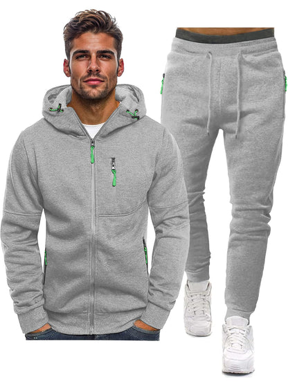 Hakjay Sweatsuits for Men 2 Piece Hoodie Men's Jogging Tracksuit Set Casual Athletic Long Sleeve Outfit Pullover Suit Set