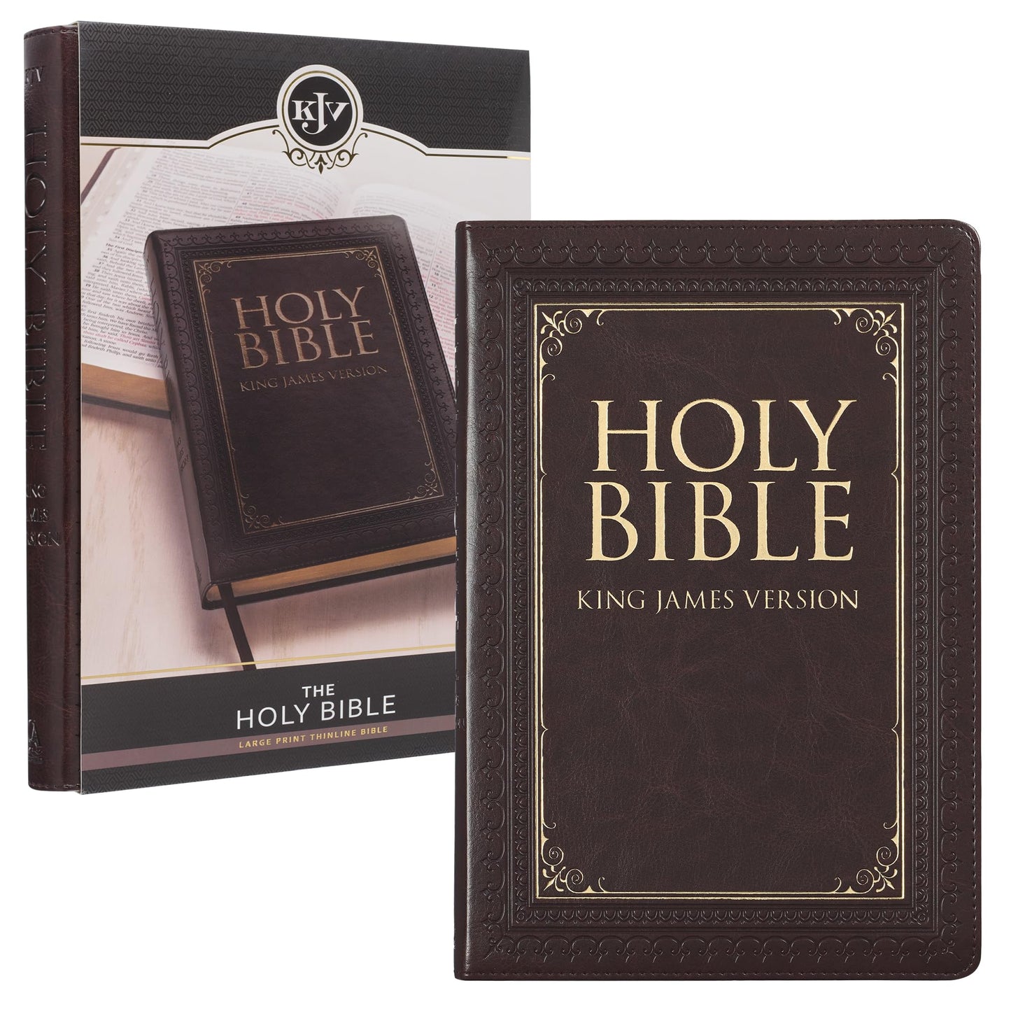 KJV Holy Bible, Thinline Large Print Faux Leather Red Letter