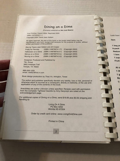 Dining on a Dime Cook Book: 1000 Money Saving Recipes and Ti