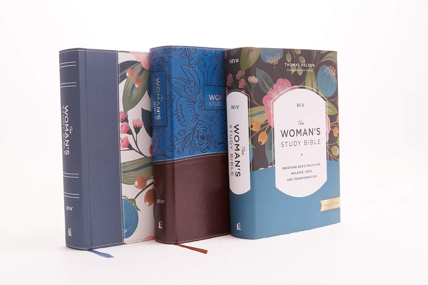 NIV, The Woman's Study Bible, Cloth over Board, Blue Floral,