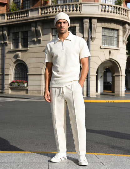 UOUA Mens Sweat Suits Set Tracksuit 2 Piece Outfits Short Sleeve Casual Sweatshirt & Loose Jogging Pants