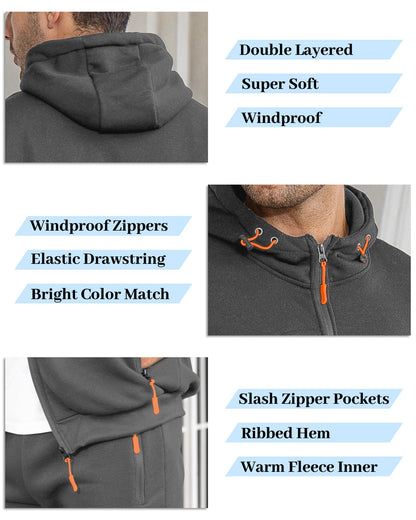 Hakjay Sweatsuits for Men 2 Piece Hoodie Men's Jogging Tracksuit Set Casual Athletic Long Sleeve Outfit Pullover Suit Set