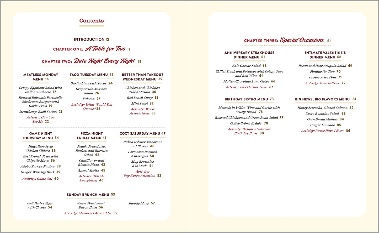 Date Night Cookbook and Activities for Couples: Recipes and