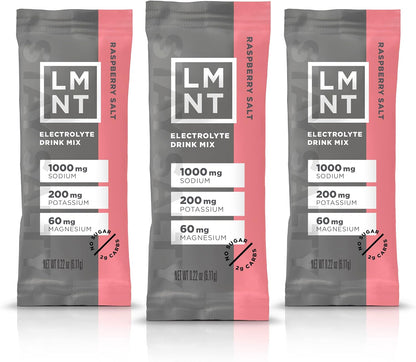 LMNT – Electrolytes – Raspberry Salt – 30 Pack – Ships Free Within Canada on Orders Above CAD $199-0
