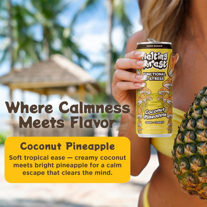 Mushroom D-Stress Drink 12 pack - Coconut Pineapple