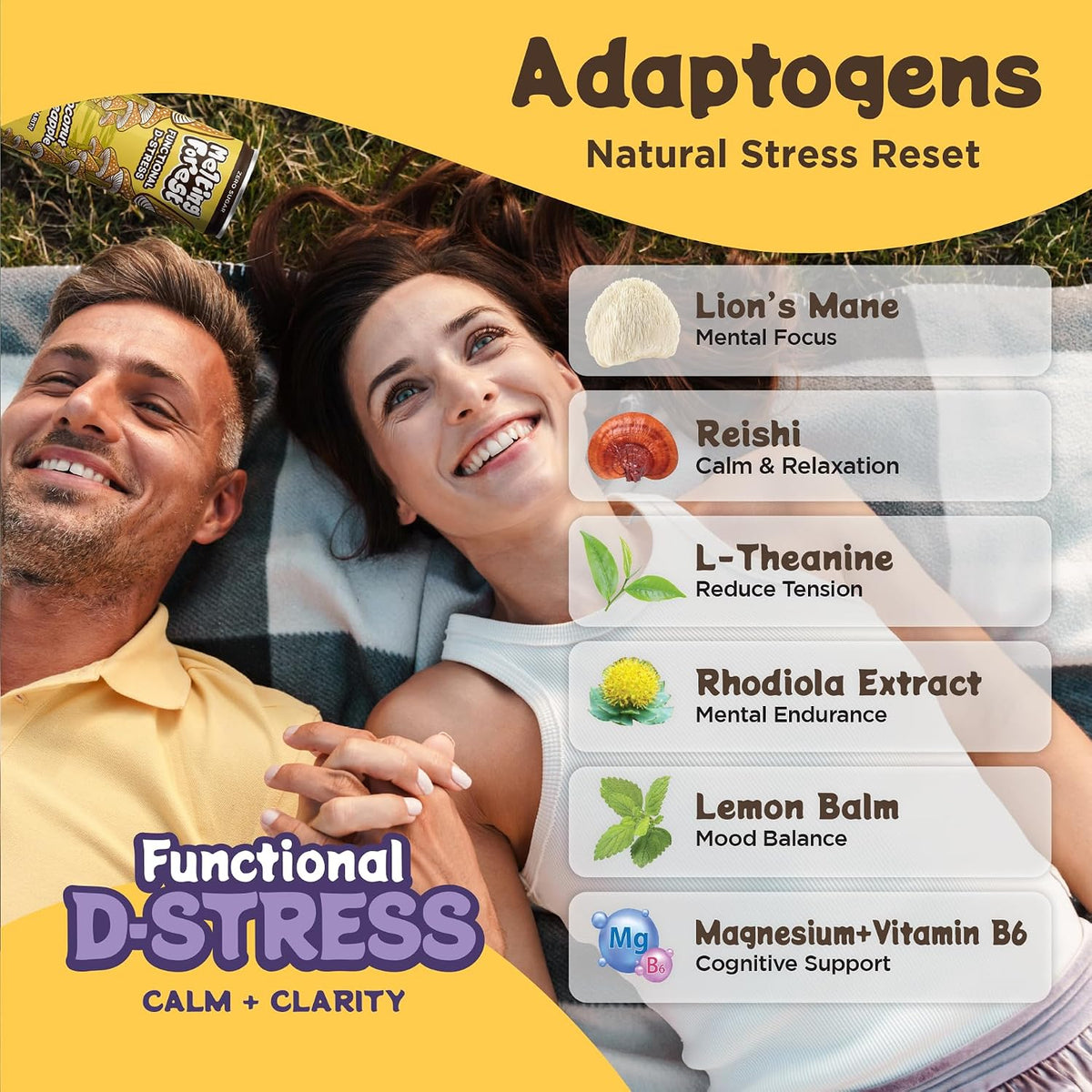 Mushroom D-Stress Drink 12 pack - Coconut Pineapple