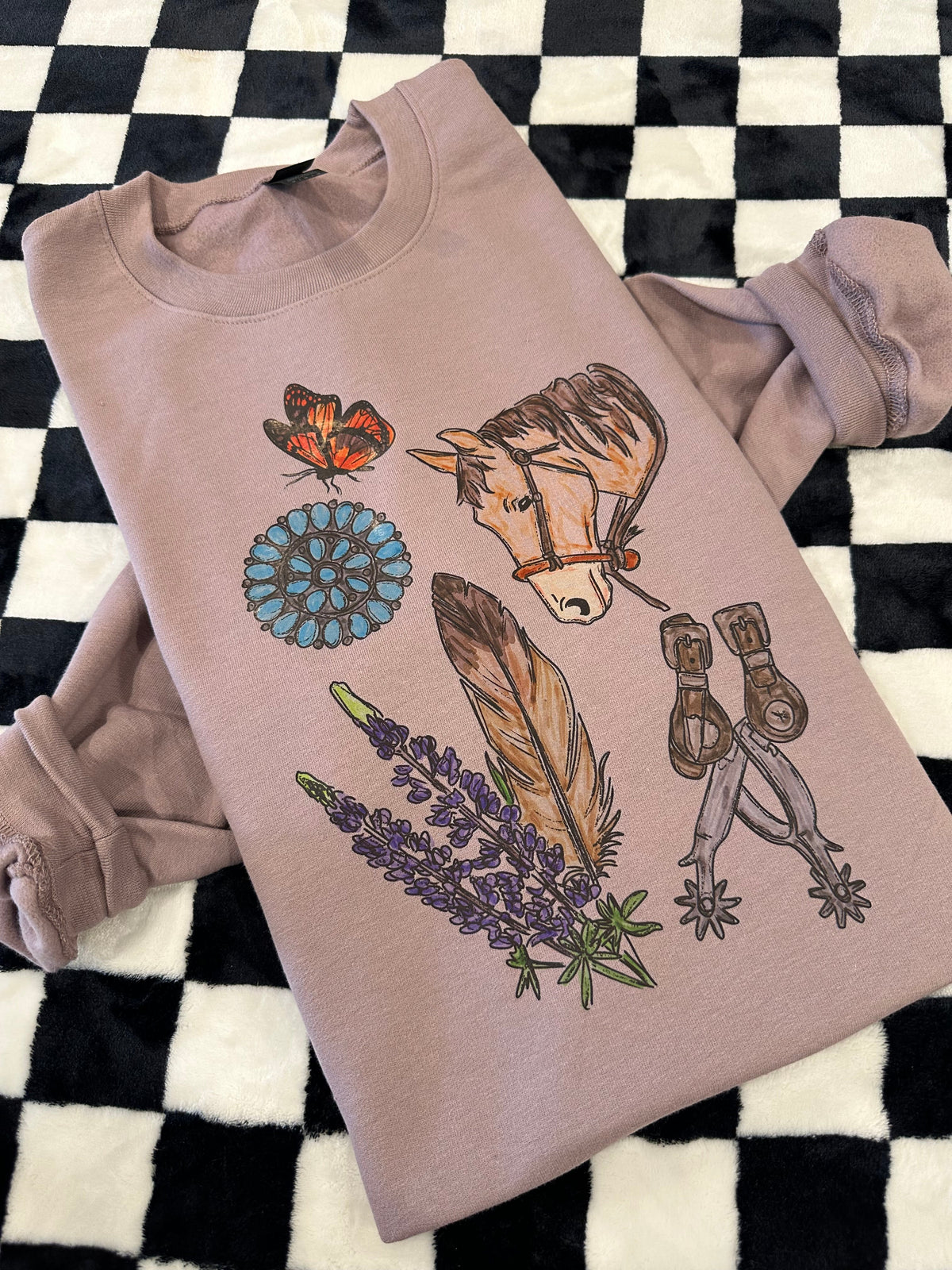 Wyoming Collage - Purple Crewneck