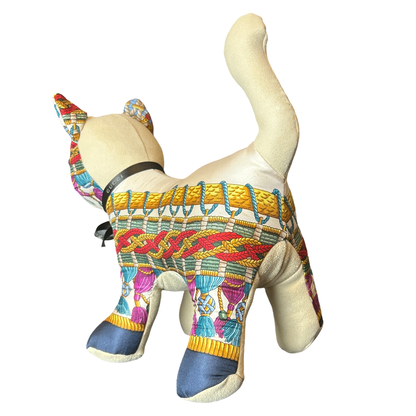 Tassels Vintage Silk Scarf Charming Kitten