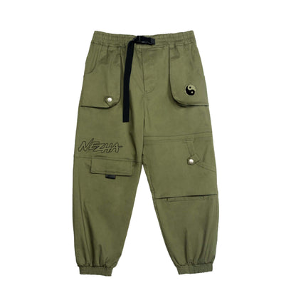 IBP332 Yin Yang Army Green Cargo Pants
