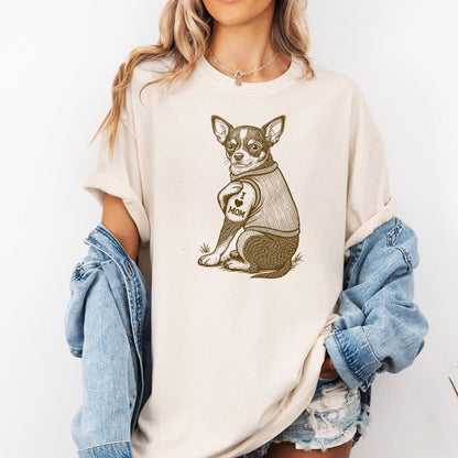 Chihuahua "I Love Mom" Tattoo Shirt