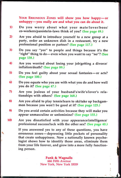 Your Erroneous Zones by Dyer, Wayne W.