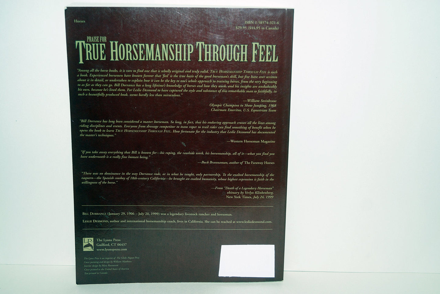 True Horsemanship Through Feel by Dorrance, Bill