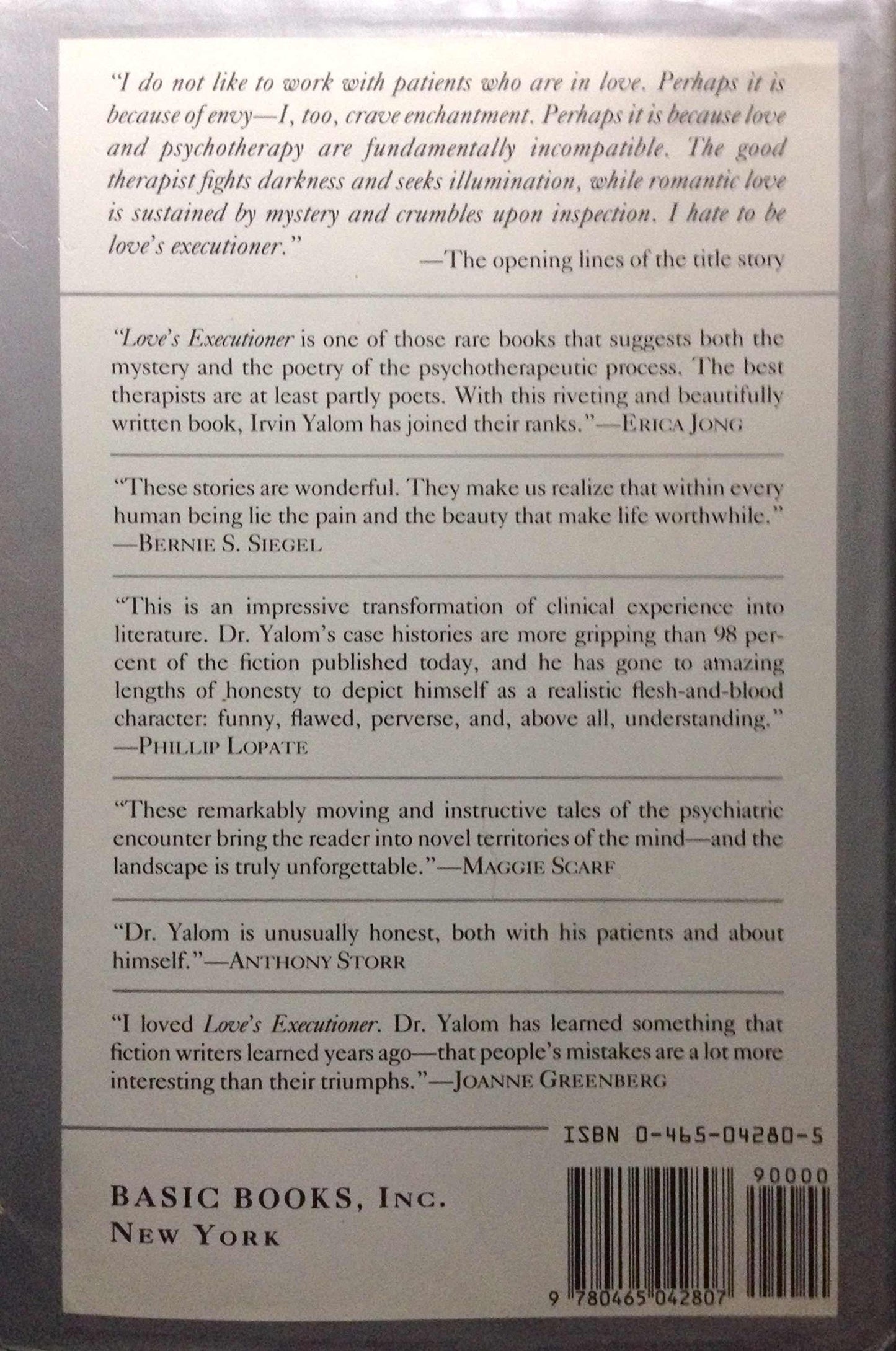 Love's Executioner by Yalom, Irvin D.