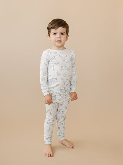 Cowboy Blues 2pc Ribbed Bamboo Pajamas