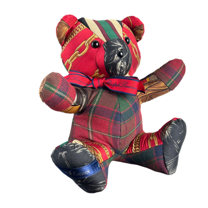 Equestrian Vintage Silk Scarf Tender Teddy Bear