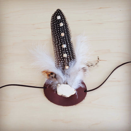 Sandstone Regalite Stone Feather & Leather Hat Band Only 954z