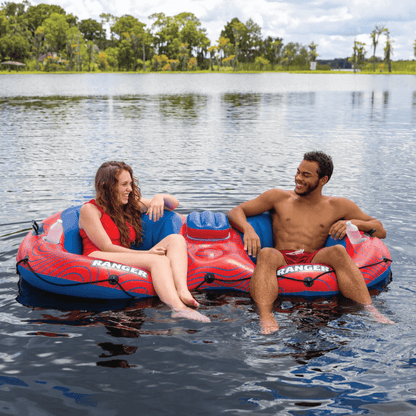 WOW Watersports Ranger 2-Person River Tube with Mesh Bottom and Cup