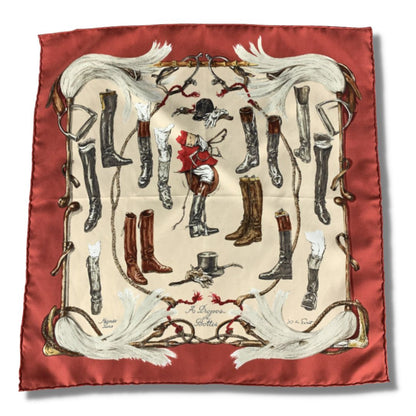 A Propos des Bottes Framed Vintage Silk Scarf 20"