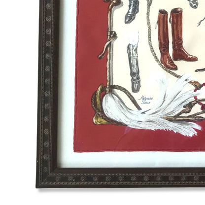 A Propos des Bottes Framed Vintage Silk Scarf 20"