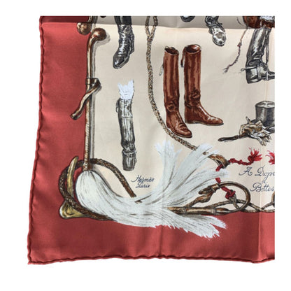A Propos des Bottes Framed Vintage Silk Scarf 20"