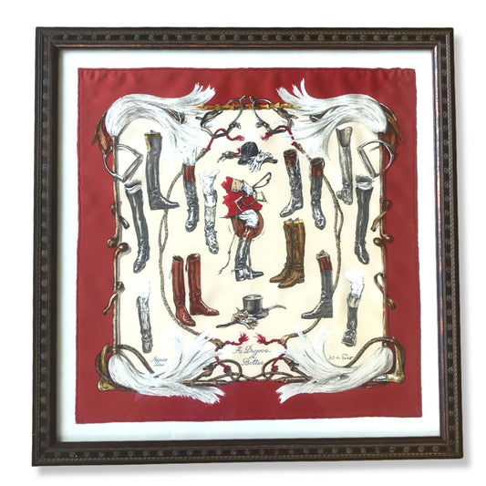 A Propos des Bottes Framed Vintage Silk Scarf 20"