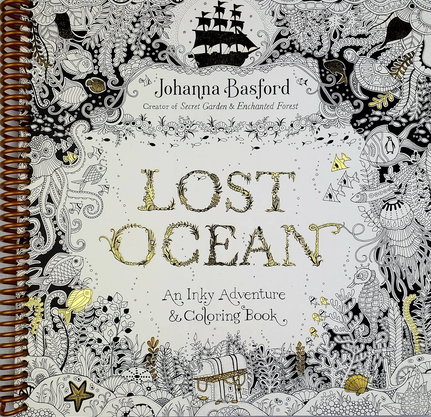 Lost Ocean: An Inky Adventure and Coloring Book for Adults b