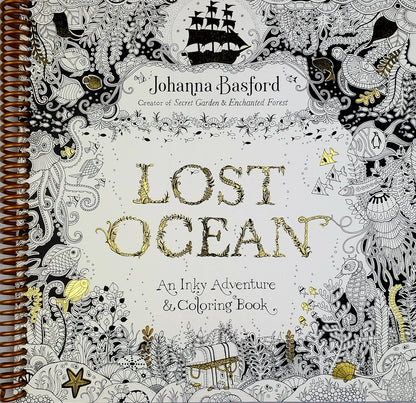 Lost Ocean: An Inky Adventure and Coloring Book for Adults b