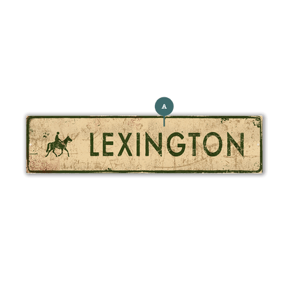 Landmark Horse Riding Custom Signs: Cream & Green - Wall Decor