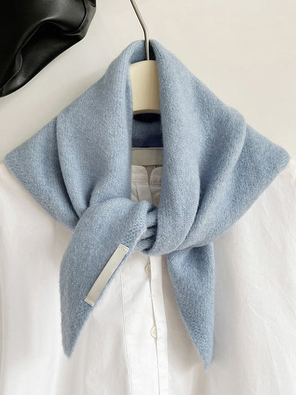 100% Merino Wool Knitted Triangle Scarf
