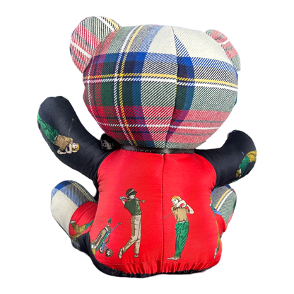 Tee Time Vintage Silk Scarf Tender Teddy Bear