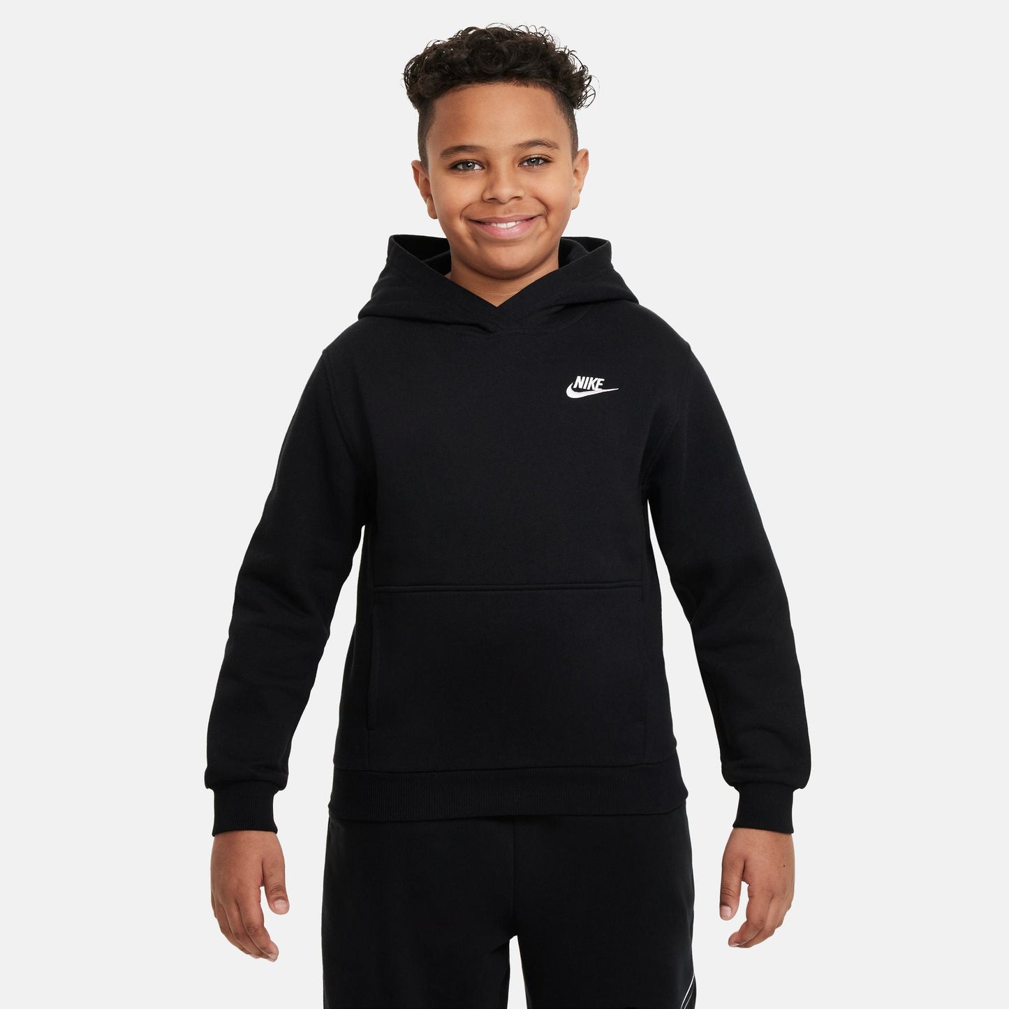 Nike Big Kids Sportswear Club Hoodie - Fleece Black/White
