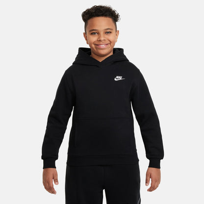 Nike Big Kids Sportswear Club Hoodie - Fleece Black/White