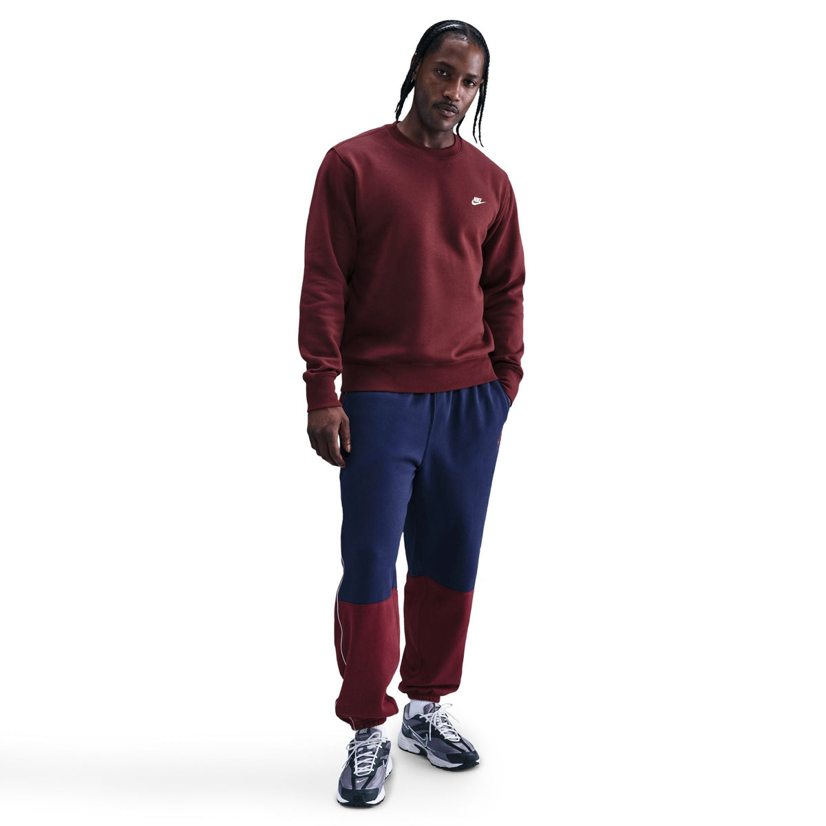 Nike Mens Club Fleece Crewneck - Dark Team Red