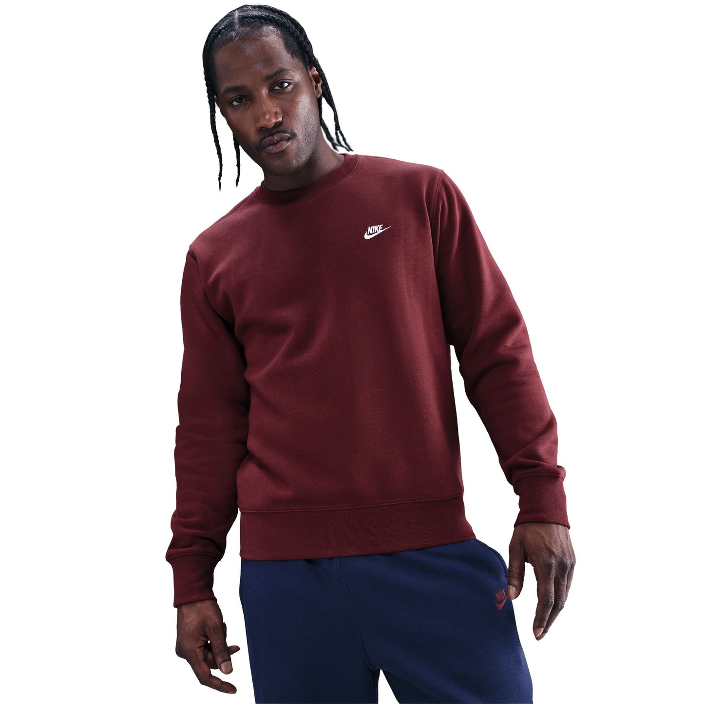 Nike Mens Club Fleece Crewneck - Dark Team Red