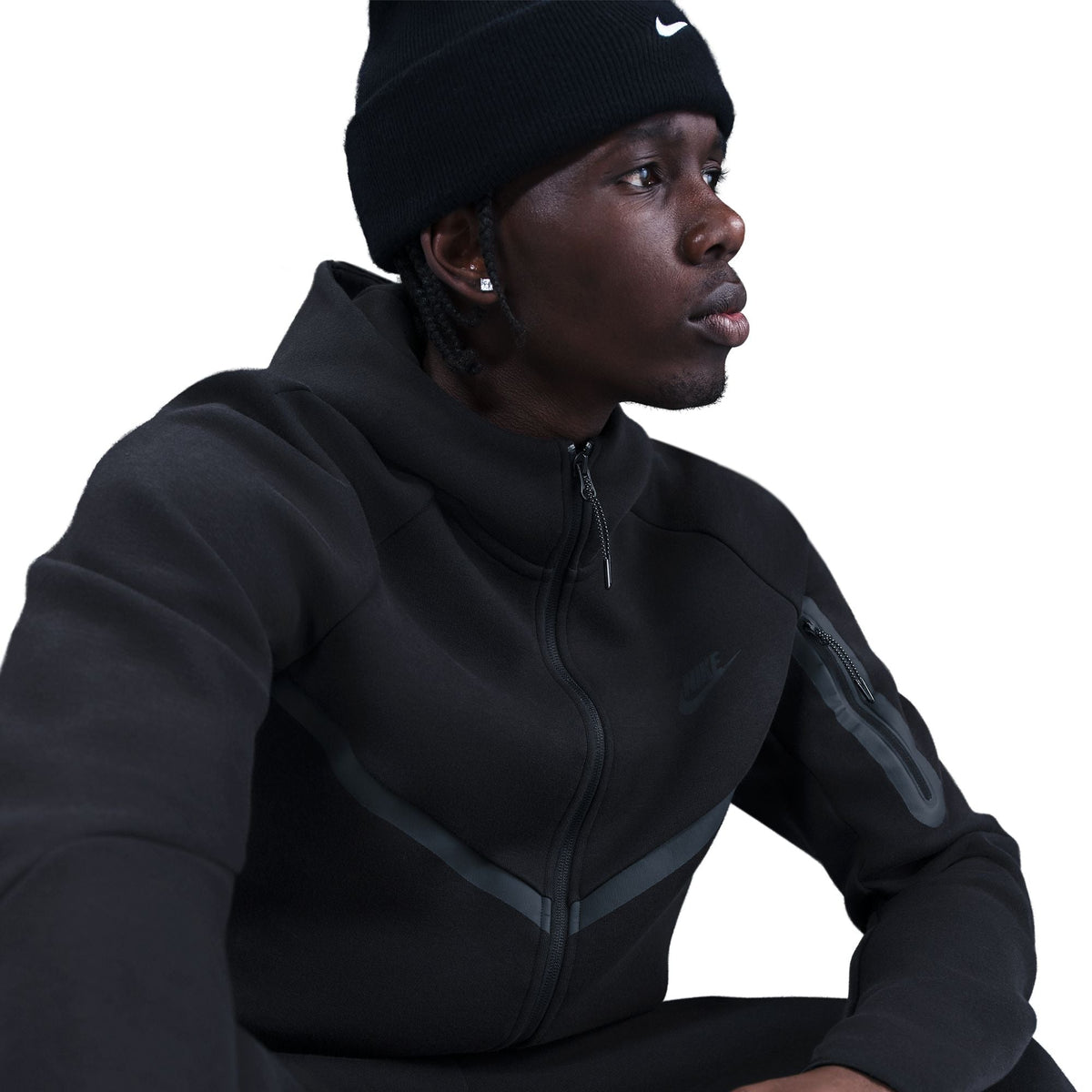 Nike Mens Tech Fleece Full Zip Runner Jacket - Black