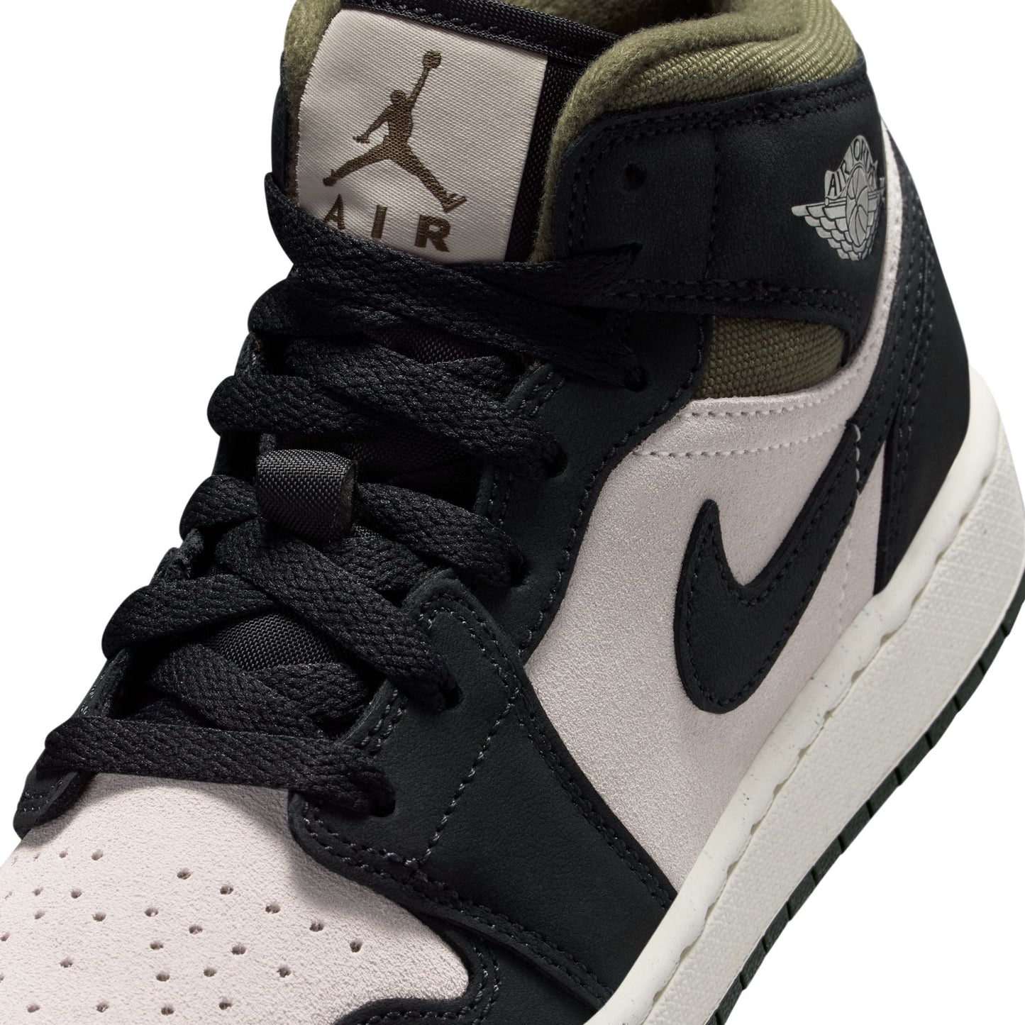 Air Jordan Big Kids 1 Mid- Light Orewood Brown