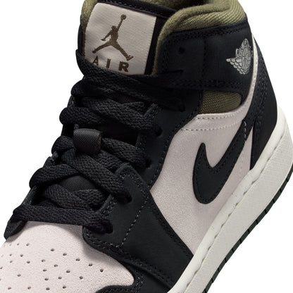 Air Jordan Big Kids 1 Mid- Light Orewood Brown