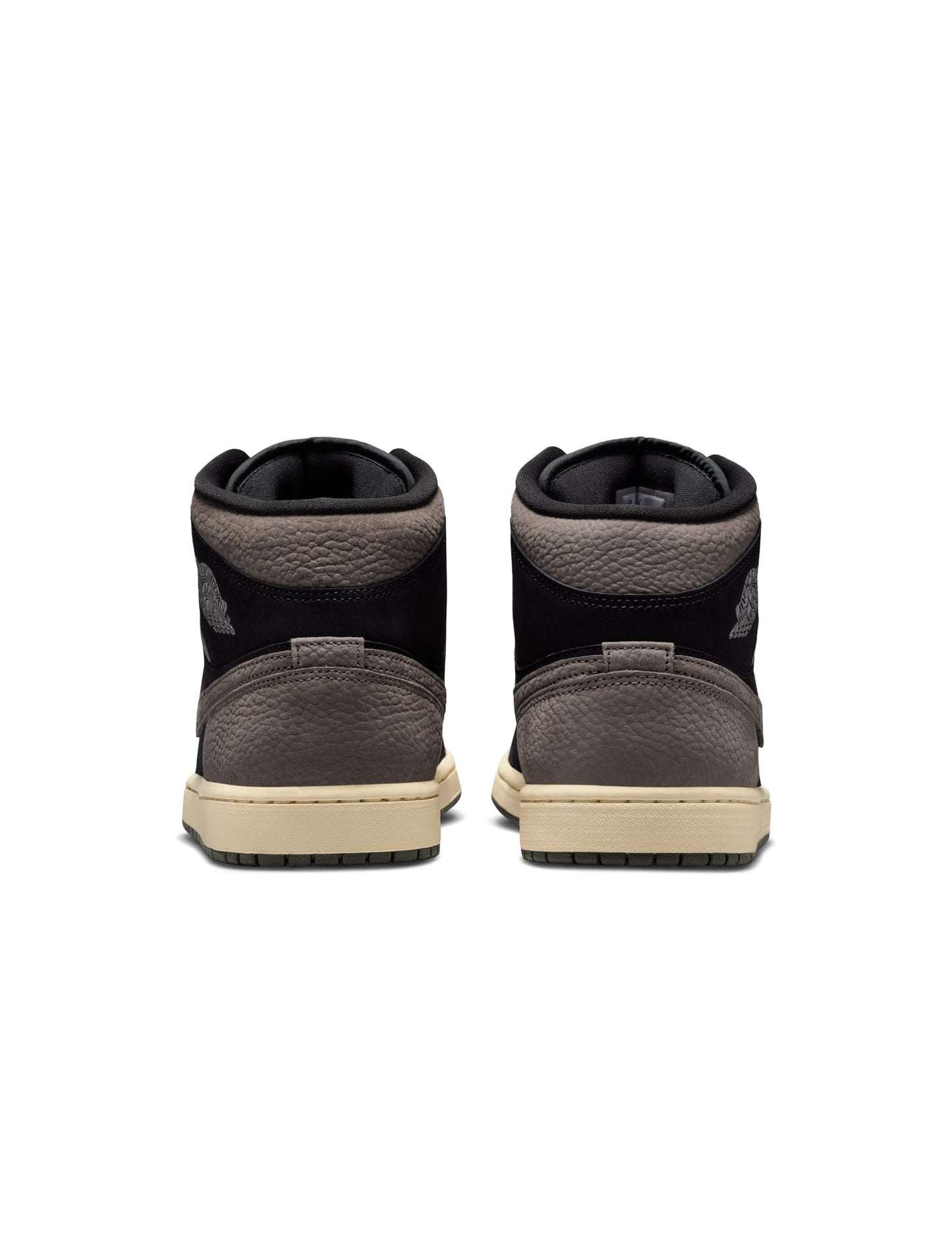 Air Jordan Mens 1 Mid SE - Black/Olive Grey