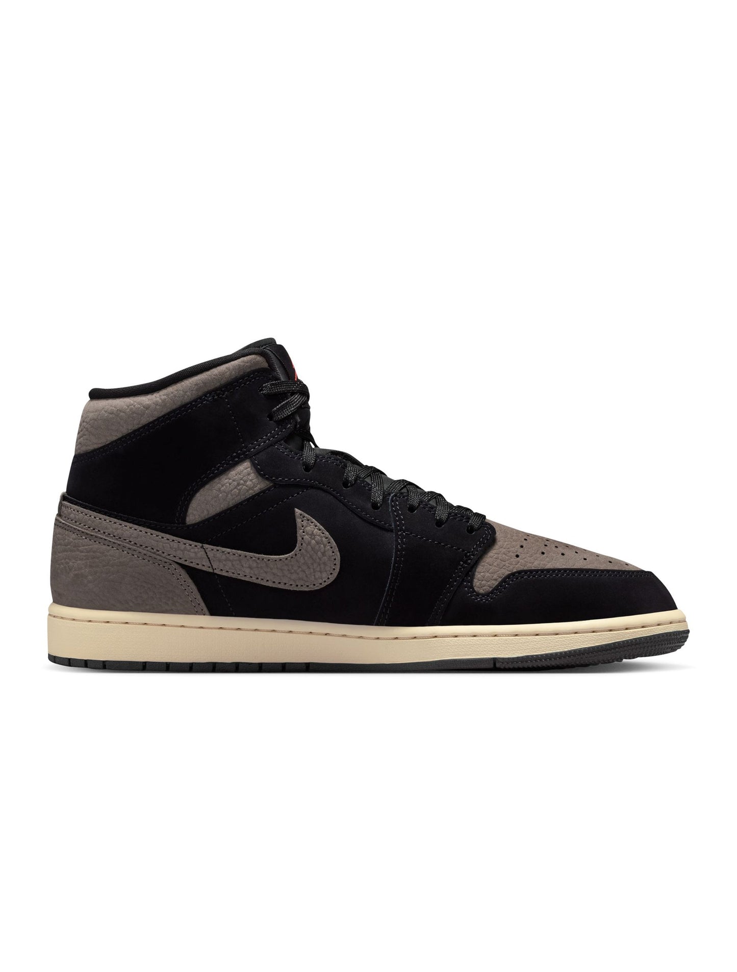 Air Jordan Mens 1 Mid SE - Black/Olive Grey